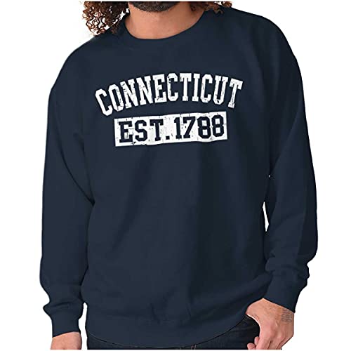 Classic Teaze Vintage Connecticut Distressed Est. Sweatshirt for Men or Women Navy