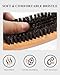 100% Boar Bristle Slick-Back Brush | Natural Wooden Styling Tool to Restore Shine & Frizz Control, Smooth Flyaways | Teasing to Add Volume | Perfect for Sleek Ponytails, Buns & Men's Beard Grooming