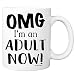 MyCozyCups Funny 18th Birthday Gifts - OMG I'm An Adult Now! Coffee Mug - 11oz Cup For Your Son, Daughter, Children, Best Friend - Born In 2000 2001 Year Gift For 18 Year Old - Eighteenth Bday