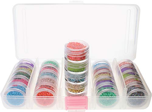 The Beadsmith Personality Case, Clear Plastic Bead Storage Case with 25 Removable and Stackable Jars - Image 2