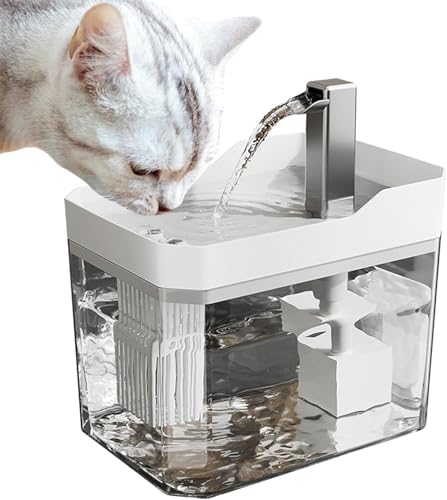 Emily Pets Cat Water Fountain, Plastic Automatic Drinking Bowl, 2...