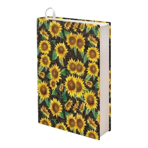 Kuiaobaty Sunflower Book Sleeve for Paperbacks Modern Hardcover Textbooks Up to 9" x 11" Washable Book Cover for Hardcover Reusable Book Protective Cover Book Accessories Gift for Her Cover