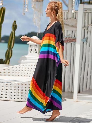 Image of Kaftan Dresses for Women Plus Size Bathing Suit Cover up Caftan Maxi Beach Dresses