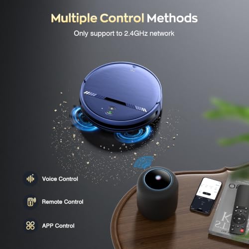 Image of Robot Vacuum and Mop Combo, 2300Pa Strong Suction, 2-in-1 Dust Box and Water Tank, Works with Alexa /Google Assistant, Long Runtime, Schedule, Quiet, Ideal for Hard Floors, Low-Pile Carpets and Pets