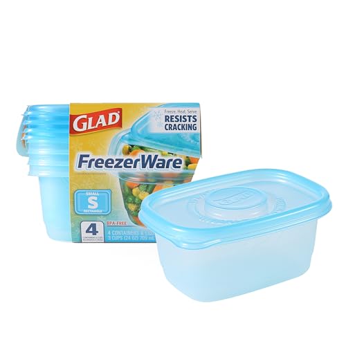 Glad FreezerWare Small Food Storage Containers - 4-Pack