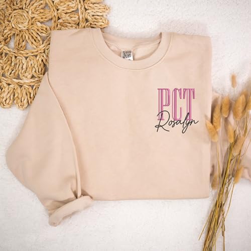 Custom Embroidered Nurse Sweatshirt with Name and Stethoscope Design, Personalized Medical Staff Pullover Gift3