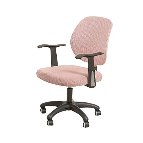 FORCHEER Pink Office Chair Cover Water Resistant Stretch Jacquard Elastic Covers 2 Piece for Desk Computer Chair Slipcover Stretchable
