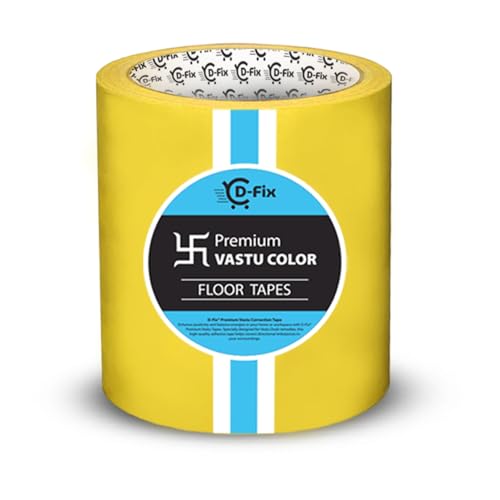 Image of D-fix Vastu Color Floor Tapes | 4 Inch Wide, 25M Each | Yellow | Vastu Dosh Remedy, Vastu Correction for WC, Toilet, Entrance, Home & Office (1 Rolls Pack)