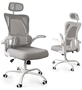 Silla giratoria de malla con capacidad de carga de 150 kg con reposacabezas y eB