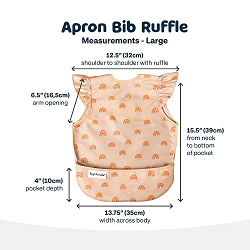 Image of Tiny Twinkle Mess Proof Baby Bib for Girls | Waterproof Toddler Bib for Eating | Baby Apron for Feeding | Machine Washable | Perfect Shower Gift (Boho Rainbow, 2-4Y)