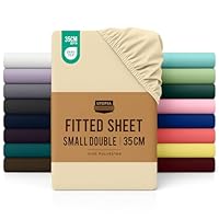 Utopia Bedding Fitted Sheet Small Double / 4ft, Beige - Deep Pocket 12 inch (30 cm) - Easy Care - Soft Brushed Polyester Microfibre Fabric - Shrinkage and Fade Resistant - Bottom Sheet