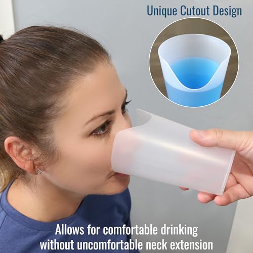 HealthSmart Nosey Cup Set - 3 Pack (4, 8, and 12 oz) - Adult Sippy Cup, Autism Friendly, Dysphagia, Special Needs, Parkinsons and Occupational Therapy Tools, Elderly Assistance Products by HealthSmart - Used condition - Image 5