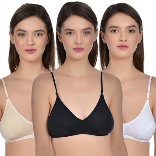 Image of Aimly Women's Cotton Non-Padded Non-Wired Daily Use Everyday wear Regular Bra Combo Pack