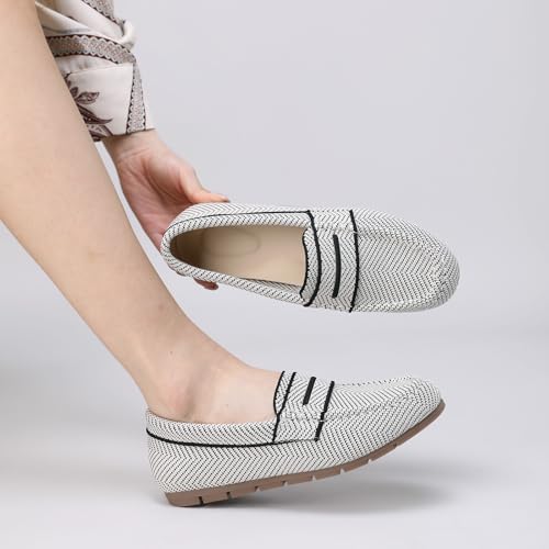 Image of Vespiero Loafers for Women Comfortable Slip on Work Flats Shoes Womens Dressy Casual Walking Shoes