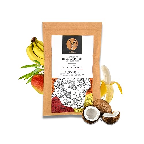 OYA - Préparation pour Rhum Arrangé de Dégustation TROPICAL WONDER - Banane Mangue Noix de Coco (pour 70cl de rhum) - Idée Cadeau Anniversaire Fête des...