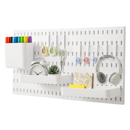 CROWNSHOP Pegboard Combination Set 2 Panels Wall Organizer Board Kit