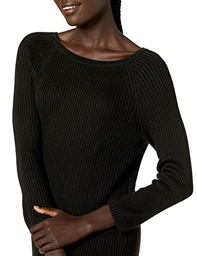 Lark & Ro 3/4 Sleeve Ballet Neck Rib Sweater