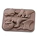 Produktbild Dinosaurier Silikon Eisform DIY Cartoon Dinosaurier Silikon Backform Für Kinderfeste, Gelee, Kekse, Schokolade, Süßigkeiten, Eiswürfel, Käsekuchen, Backen Dekorationswerkzeuge,Brown