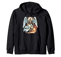 Show your faith with this powerful graphic design featuring Archangel Michael in preparing for battle against demons and devils, and the enemy. Perfect for fans of Christian fiction and fantasy. Depicts Michael the Archangel ready for battle against ...