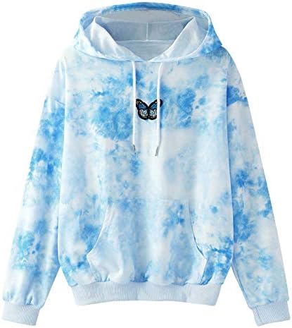 Women'S Tie-Dye Printing Sweatshirt Long Sleeves Blouse Round Neck Casual Hoodie Hoodie for Fall