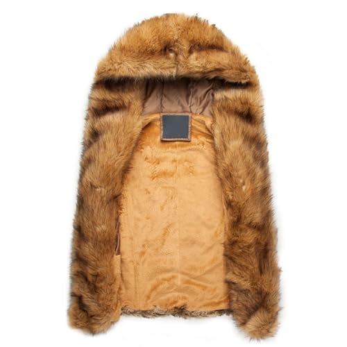 Mens Luxury Faux Fur Hoodie Coats Sleeveless Fur Jacket Vest With Hood Warm Fleece Vest Open Front Cardigan2