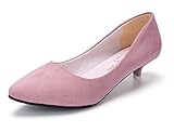 Altura del talón: aprox. 3cm Minetom Mujer Primavera Cómodo Kitten Heel Zapatos Casual Zapatos de Ante Punta Pointed Zapatos de Tacón Rosa EU 40