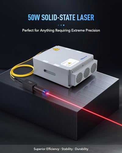 OMTech 50W Fiber Laser Engraver with Rotary