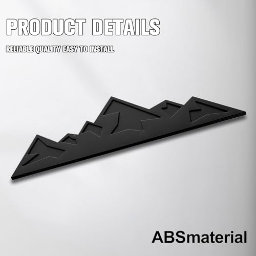 Image of 7 Inch Mountain Graphic Logo Badge Emblem, Snow Mountain Emblem for Car Trunk Tailgate Emblem (Matte Black)