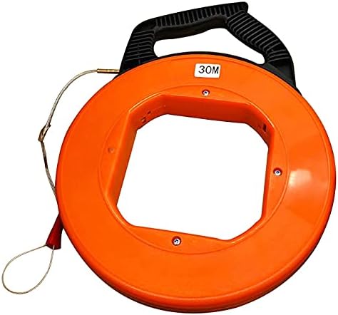 FITHOIST Fiberglass Fish Tape 100Ft Electrical Cable Puller 4mm x 30m Fish Tape Reel Great for Pull Communication Cable Line Long Runs with Plastic Case Wire Pulling Tool