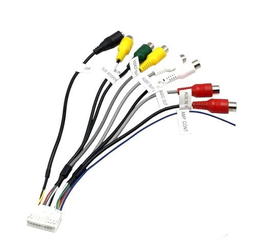 20 Pin Car Radio RCA Audio Harness with Video, AUX, SUB, MIC