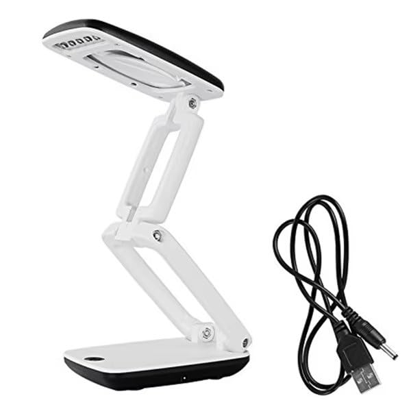 Lupa de bolsillo con luz LED para escritorio, lámpara de lupa 3X con soporte de luz