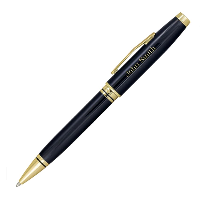 Pen Savings Personalized Cross Coventry Ballpoint Pen, Black & Gold, Custom Engraved, Executive Gift