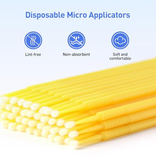 Image of JMU 2000pcs Dental Micro Applicators Brushes, Fine, Yellow