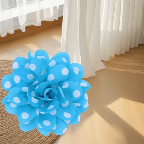 Image of Flower Hair Clip and Brooch Pin Double Color Spot Flower Broochs Lapel Pins Dainty Elegant Camellia Brooch Pin Handmade Petals DIY Clothing Shoes Hats Accessories Wedding Party Dance Banquet Dress Suit Ceremony Jewelry Accessories for Women (Blue)