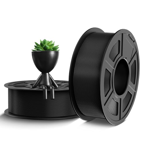 Image of TECBEARS PETG Filament 1.75mm 2KG, 3D Printer Filament Black, Strong Toughness, 2 * 1KG(660M) High Precision, Dimensional Accuracy 0.02mm, 2 Packs