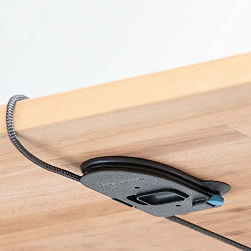 Image of Elevation Lab The Quickdraw (Pack of 2) - Under Desk Cord Management Mount, Hidden and Adjustable, Cable Organizer, 2 Cord Clips Included, Elevation Lab - Black