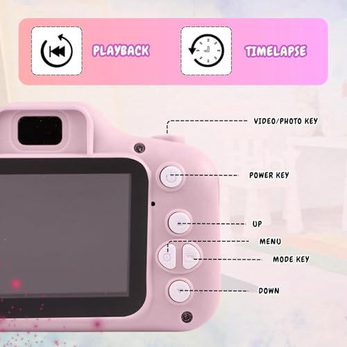 Image of BuyLuxe Kids Camera for Boys & Girls | HD Digital Mini Camera with Video Recording, Photo Capture, Rechargeable Battery | Lightweight & Portable Toy Camera for Kids