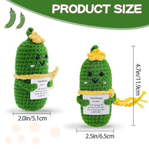 Image of Hoedia Crochet Pickle Dolls Friend Birthday Valentines Gifts for Her Women Wife Girlfriend Sister from Husband Men, Cute Funny Gifts for Coworkers Student Teacher Roommates (Pickle with Scarf)