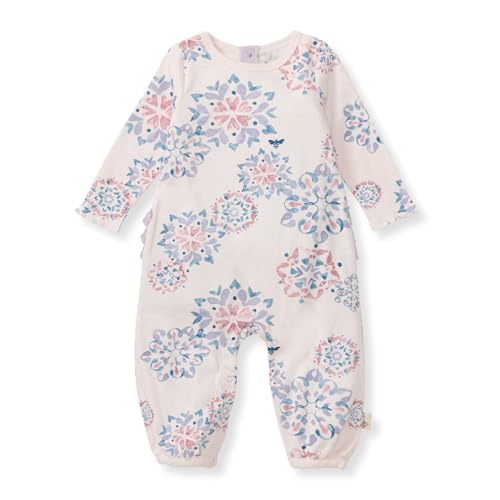 Image of Burt's Bees Baby baby-girls Jumpsuit, 100% Organic Cotton One-piece Long Sleeve Ruffle Outfit Coverall