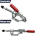 2 Stück Kniehebelspanner Groß, GH-302-FM Schubstangenspanner mit Ersatz Schraube Verstellbar Kippklemme 136KG Spannklemme Toggle Clamp Schnellspanner für Maschinenbetrieb, Zimmerei, Schweißen