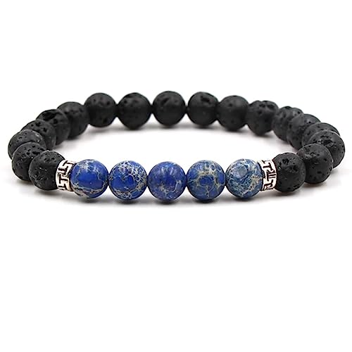 Bracelet de yoga pierre naturelle 8 mm pour couple longueur 19 cm