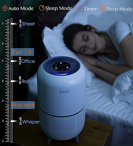 Hepa Air Purifier For Home 200 Sq.ft Large Room With Air Quality Sensor, Filters The Air, Removes Allergies/Molds/Dust/Smoke/Odor/Pollen/Pets Dander And Other Particles #TOP3