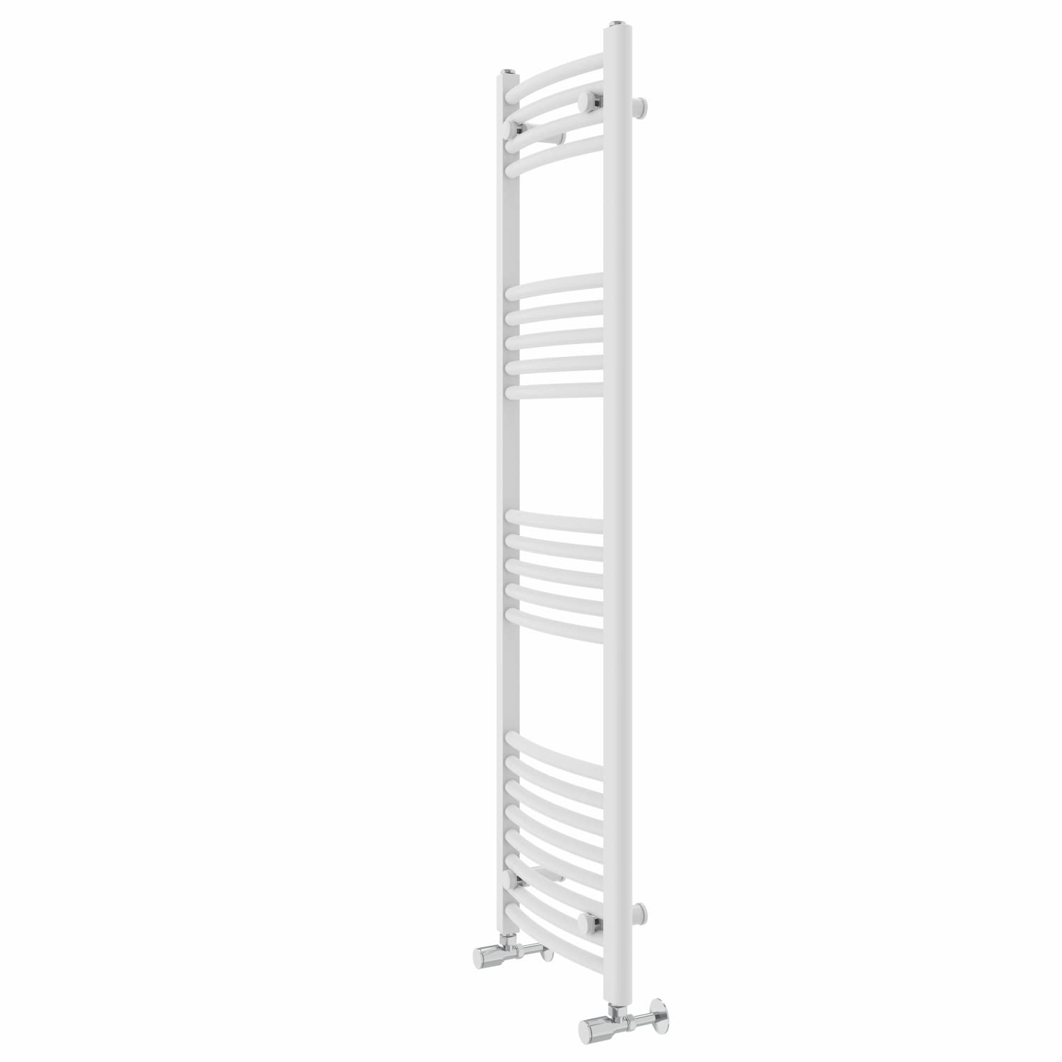 Warmehaus Contemporary Curved Bathroom Heated Towel Rail Radiator Rad 1400 x 400mm - White