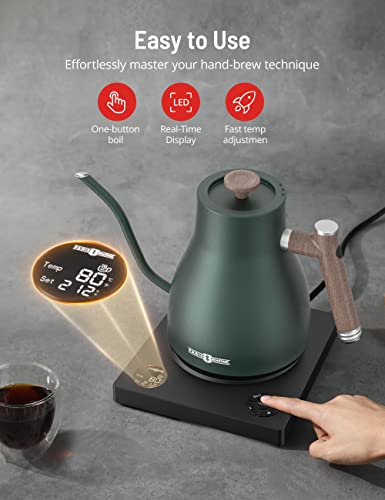 Image of Electric Kettle Temperature Control, 1.7L 1500W Electric Tea Kettle with 13 Temperature Settings, Strix Thermostat, LED Display&Touch Control, Auto Shut-Off Protection, Boil Dry Protection