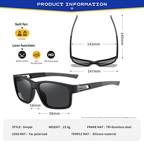 Image of suoso Polarized Sports Sunglasses for Men: UV400 Protection Glasses Wrap Around Goggles for Driving Fishing