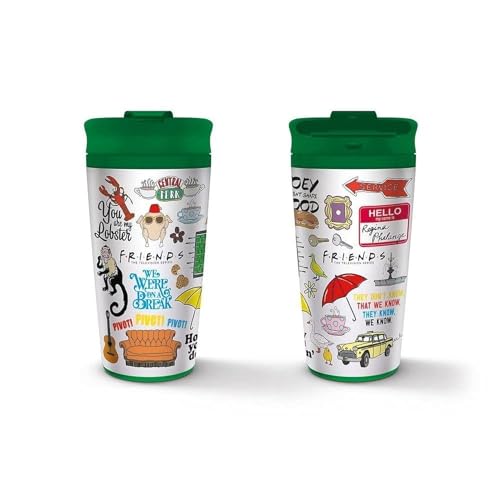 Pyramid International Friends Metal Travel Mug (Quotes and References Design) 16oz Insulated Mug - Official Merchandise