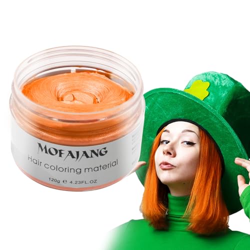 Image of Orange Temporary Hair Dye Wax Natural Instant Hair Color Wax Pomades 4.23 oz,Hair Styling Clay for Party, Cosplay, Halloween,Christmas