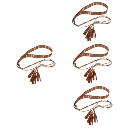 Robe élégante brodée sublimée par une ceinture en flanelle marron