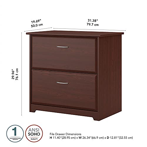 Bush Furniture Cabot 2 Drawer Lateral File Cabinet, Harvest Cherry #TOP2