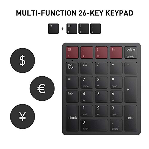 Havit SMART26 Bluetooth Number Pad Wireless Numeric Keypad Numpad 26 Keys Portable Mini Financial Accounting Rechargeable Numeric Pad thumb #5